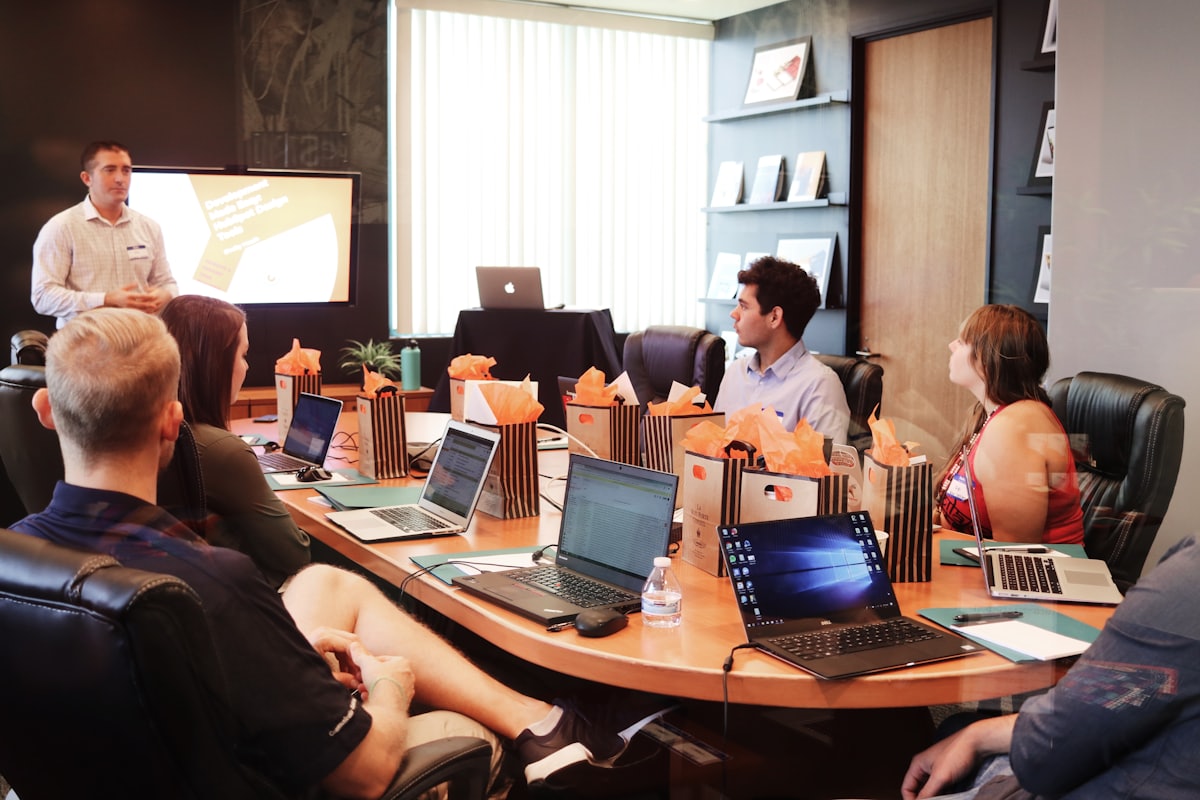 Business team in a strategy session