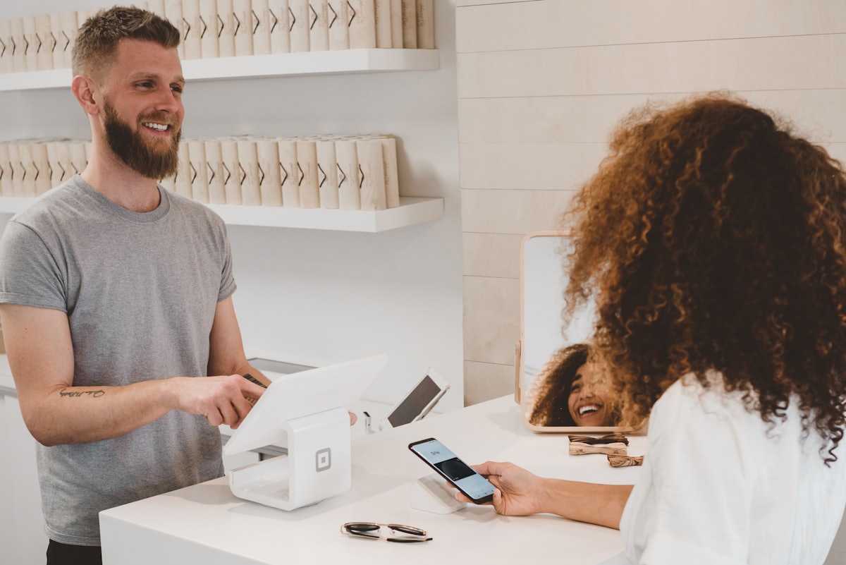 eCommerce shopping interface on a laptop