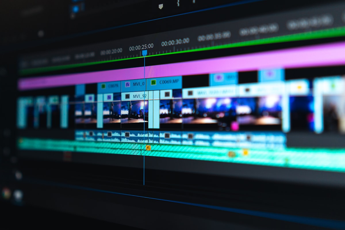 Video production setup with cinema camera
